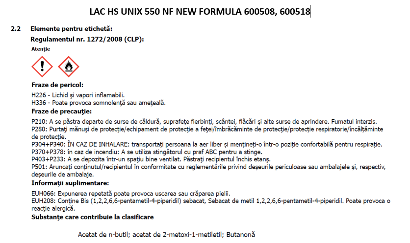 Lac UNIX 550 HS, 2:1, Roberlo, 5L